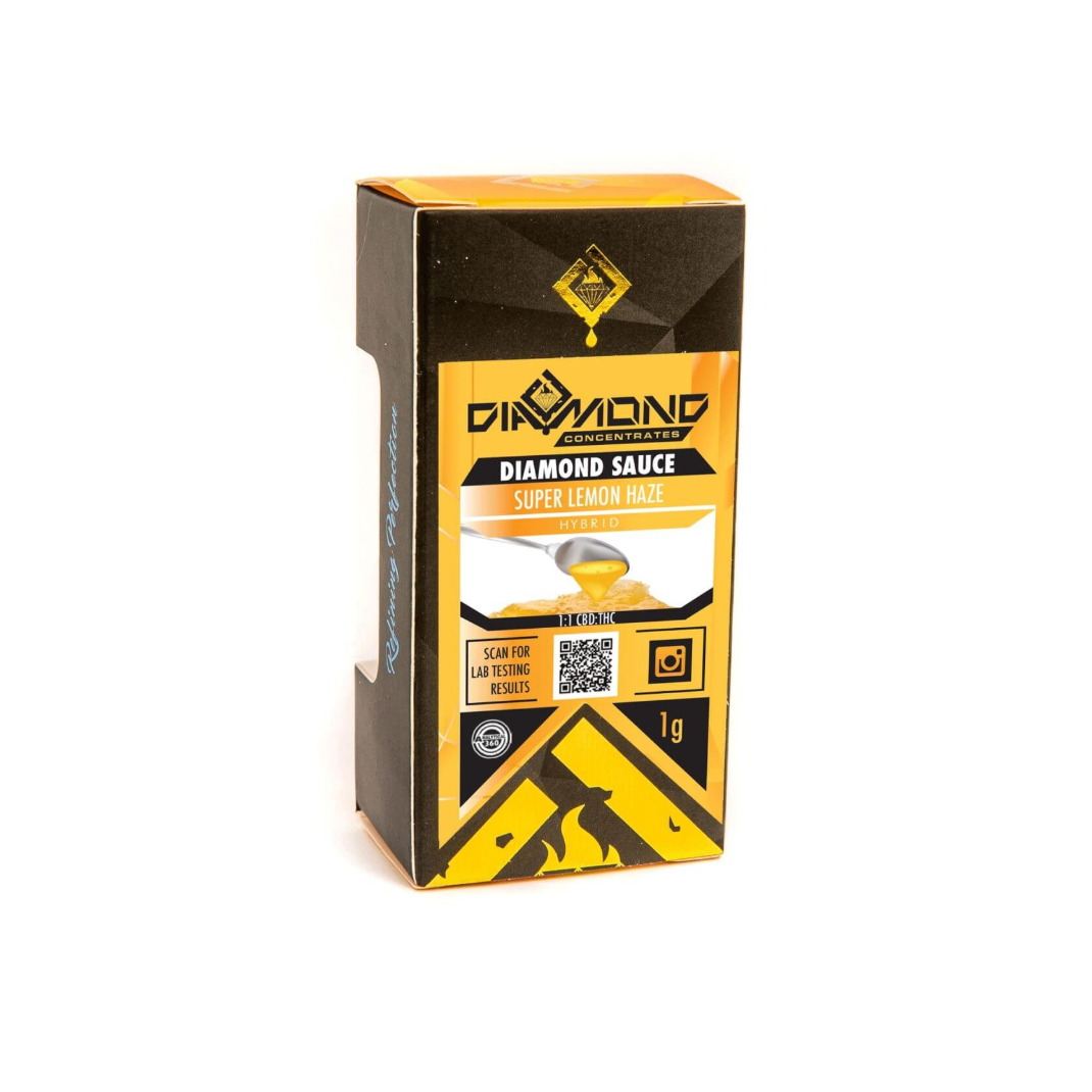 Diamond Concentrates Super Lemon Haze Sauce is made of 70% live resin and 30% clear to create a mouth watering experience.