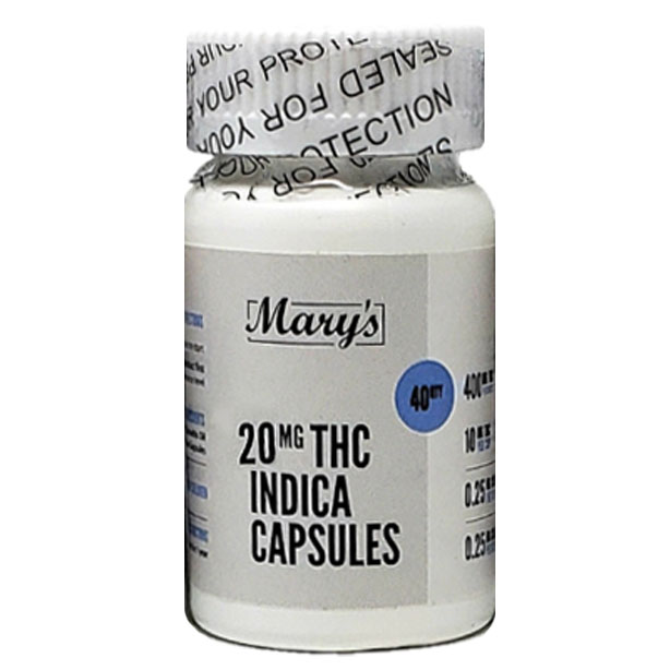 thc 40 cap bottle 20mg indica | My Green Solution