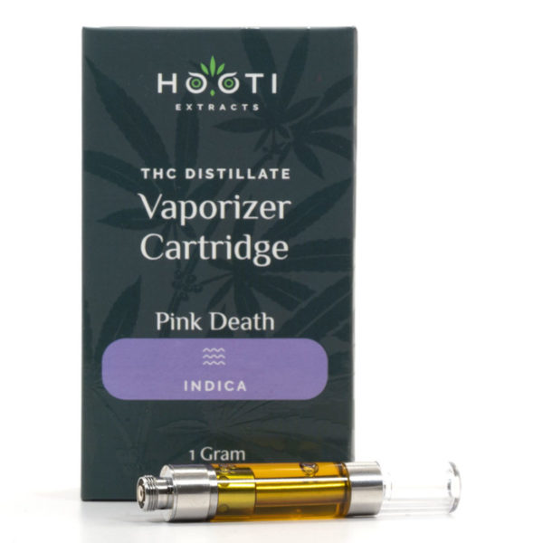 Pink Death vape cartridge from Hooti for sale online at My Green Solution online dispensary in Canada for mail order weed. buy online weeds. sativa, indica, hybrid weed strains.
