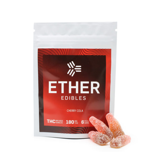 THC edibles. Marijauna edibles Cherry Cola flavour gummy bears 30mg. Buy weed edibles online Canada.