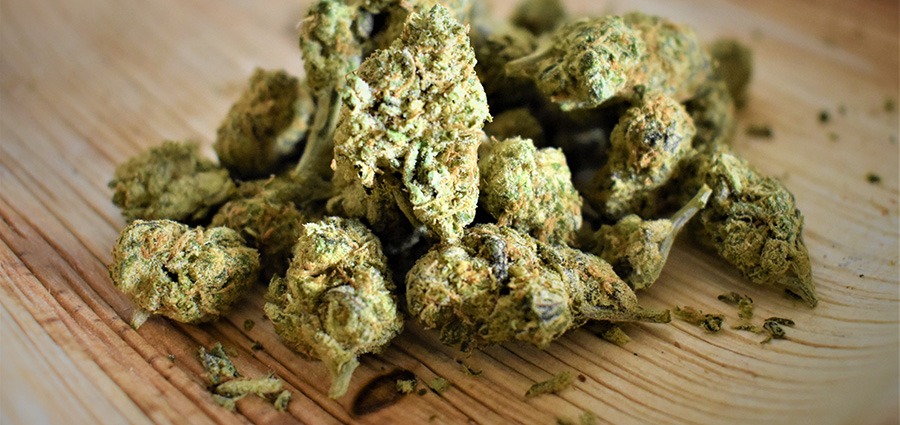 Cannabis buds on a wooden surface. best hybrid strains. hybrid weed. buy hybrids online. best online dispensary. pot shop near you. order weed online in Canada.
