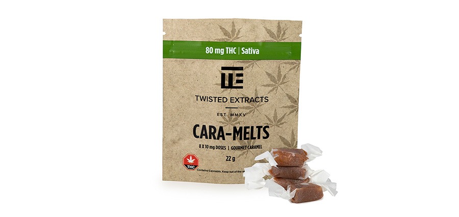 Cara-Melts Cannabis Edibles From Twisted Extracts for sale t My Green Solution online dispensary for BC bud online, cheap canna, shatter and weed delivery in Surrey BC.